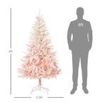 Pink Christmas tree decorated with ornaments and lights in a warm holiday home setting