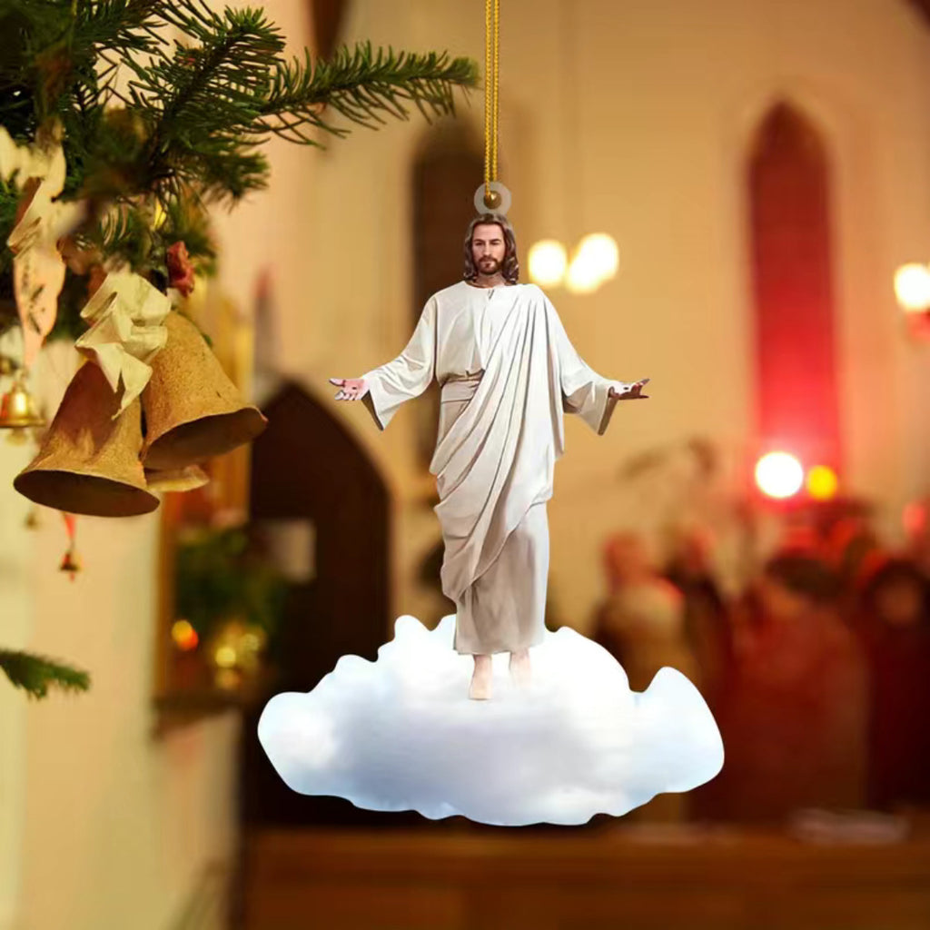 Close-up of retro Jesus pendant suitable for car decoration