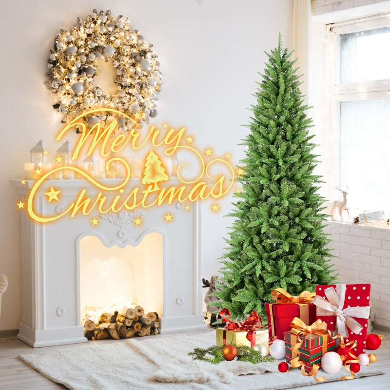 Narrow profile Christmas tree for small space corner