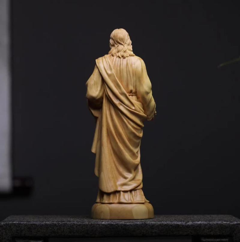 Chinese style boxwood Jesus ornament for Christian home decor