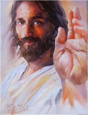 Diamond painting cross and Jesus design on canvas