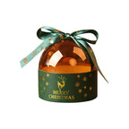 Festive holiday gift box with transparent acrylic construction for Christmas
