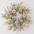 Golden wire Christmas garland wall hanging decoration in gold finish