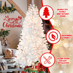 Prelit white tree creating festive Christmas atmosphere