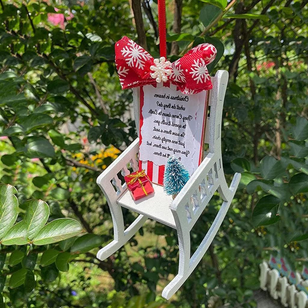 Christmas in Heaven memorial ornament featuring empty chair design
