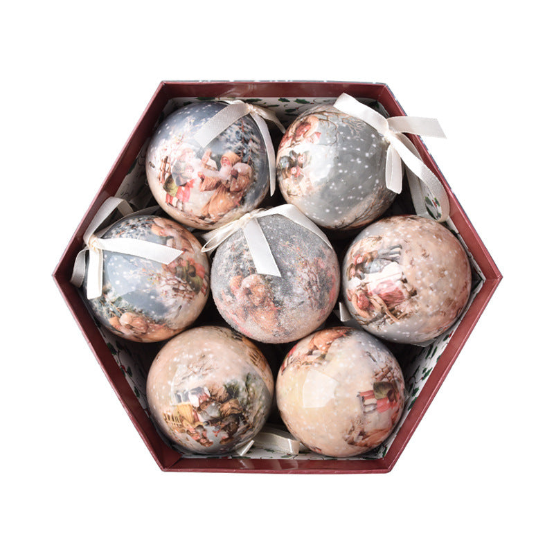 Christmas Memory Ball Pendants arranged in festive display with warm holiday colors