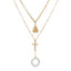 Golden vintage Jesus cross necklace with lattice chain and pearl accents for faithful women