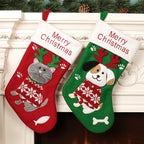 Cute cartoon Christmas sock gift bag in red, perfect for holiday gift presentation