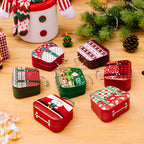 Mini metal handbag candy box in Christmas style as holiday storage decoration