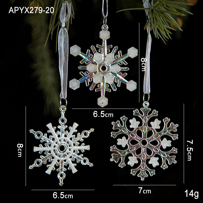 Colorful transparent acrylic Christmas star hanging decoration for festive tree decor Main image