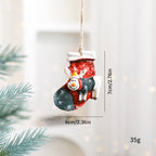 Whimsical cartoon elk Christmas ornament displayed on a festive tree branch - Christmas decor