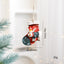 Whimsical cartoon elk Christmas ornament displayed on a festive tree branch - Christmas decor