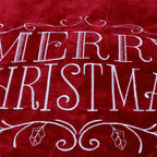 Festive red velvet tree skirt ready to decorate your Christian home