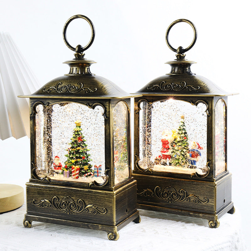 Christmas Crystal Lamp Music Box centerpiece for mantle decoration