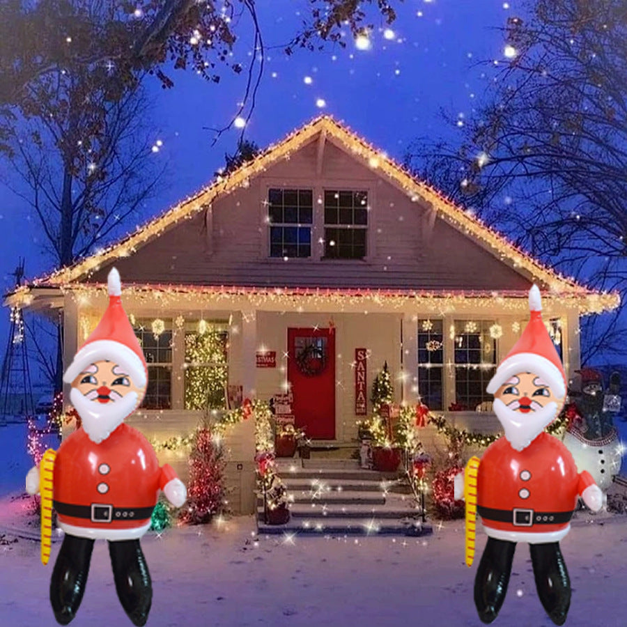 Festive PVC inflatable featuring Santa Claus design for Christmas home decor Main image