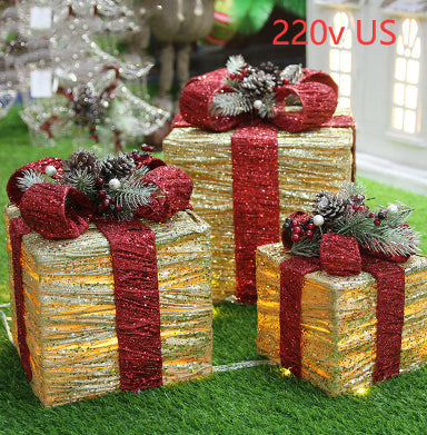 Christmas gift boxes in festive holiday setting