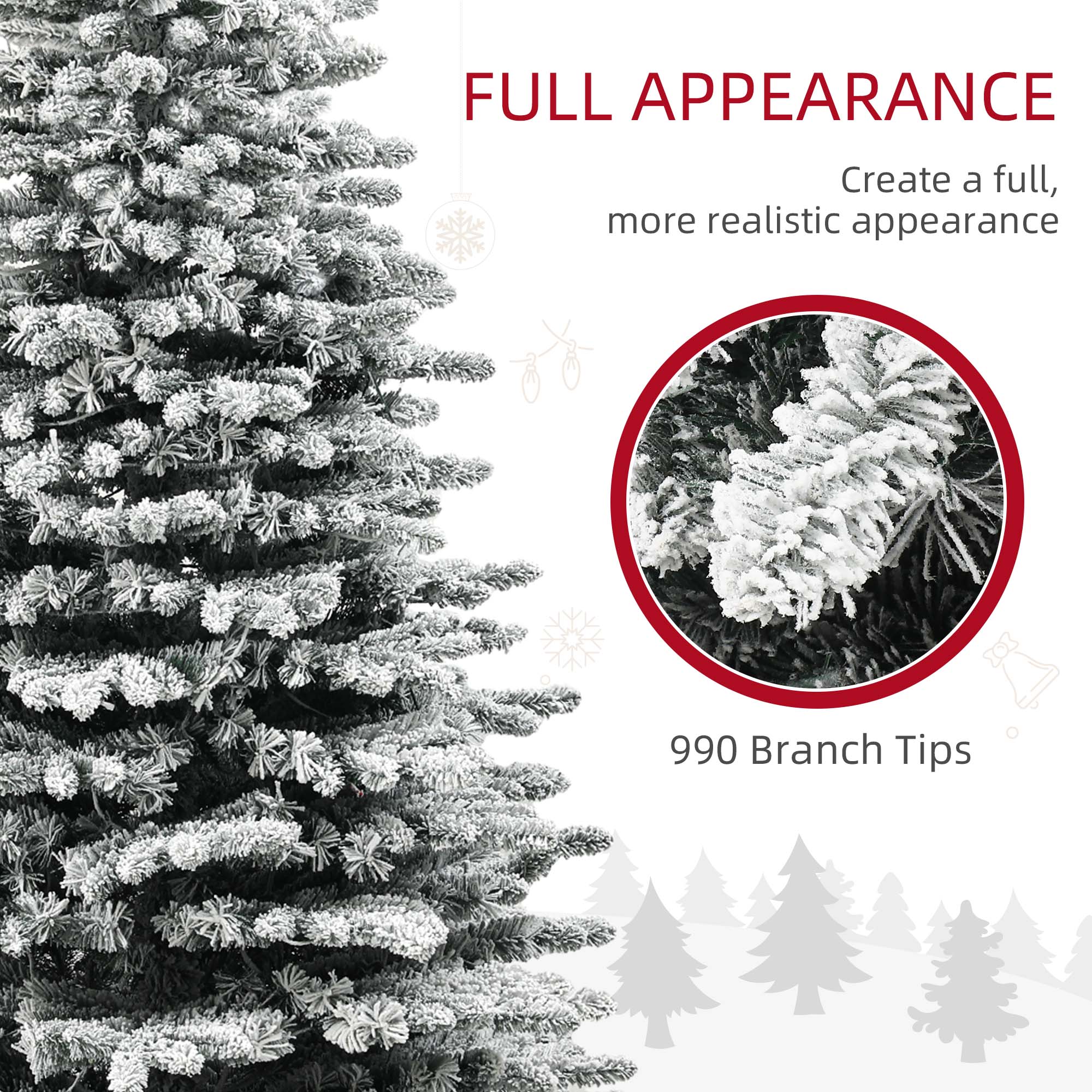 Pre-lit Christmas tree with 400 LEDs and 990 tips in green