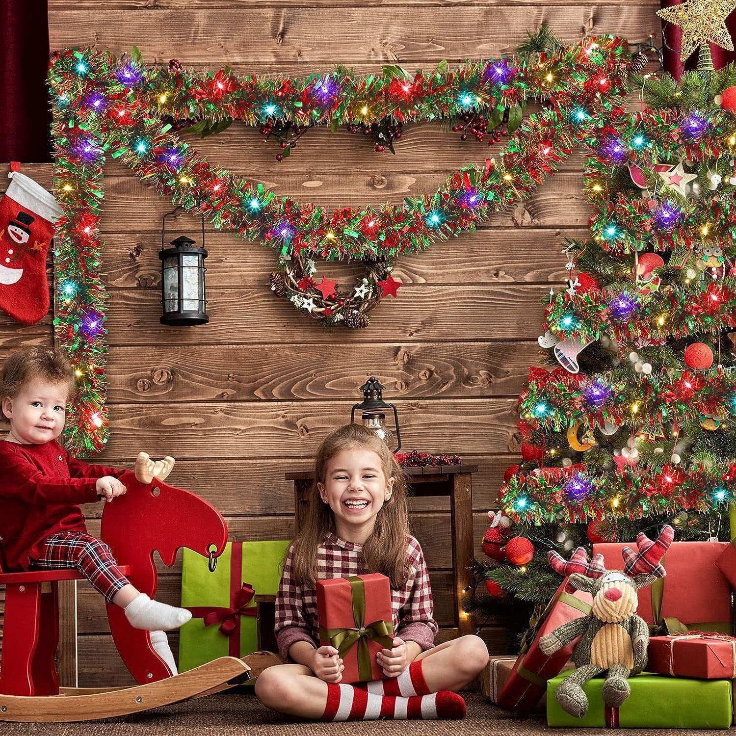 Christmas string lights with flower bulb design