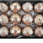 12-piece retro Christmas ball ornament set in brown and white gold for tree decorating