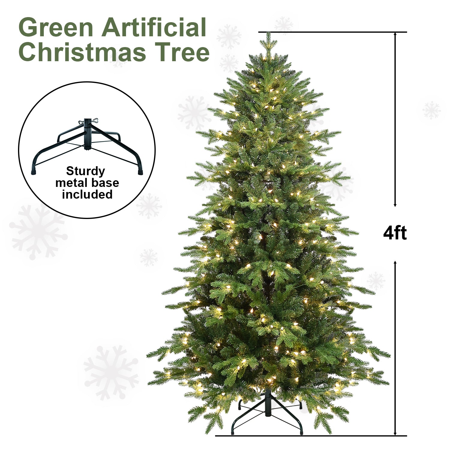 Pre-lit evergreen Christmas tree for seasonal home decor