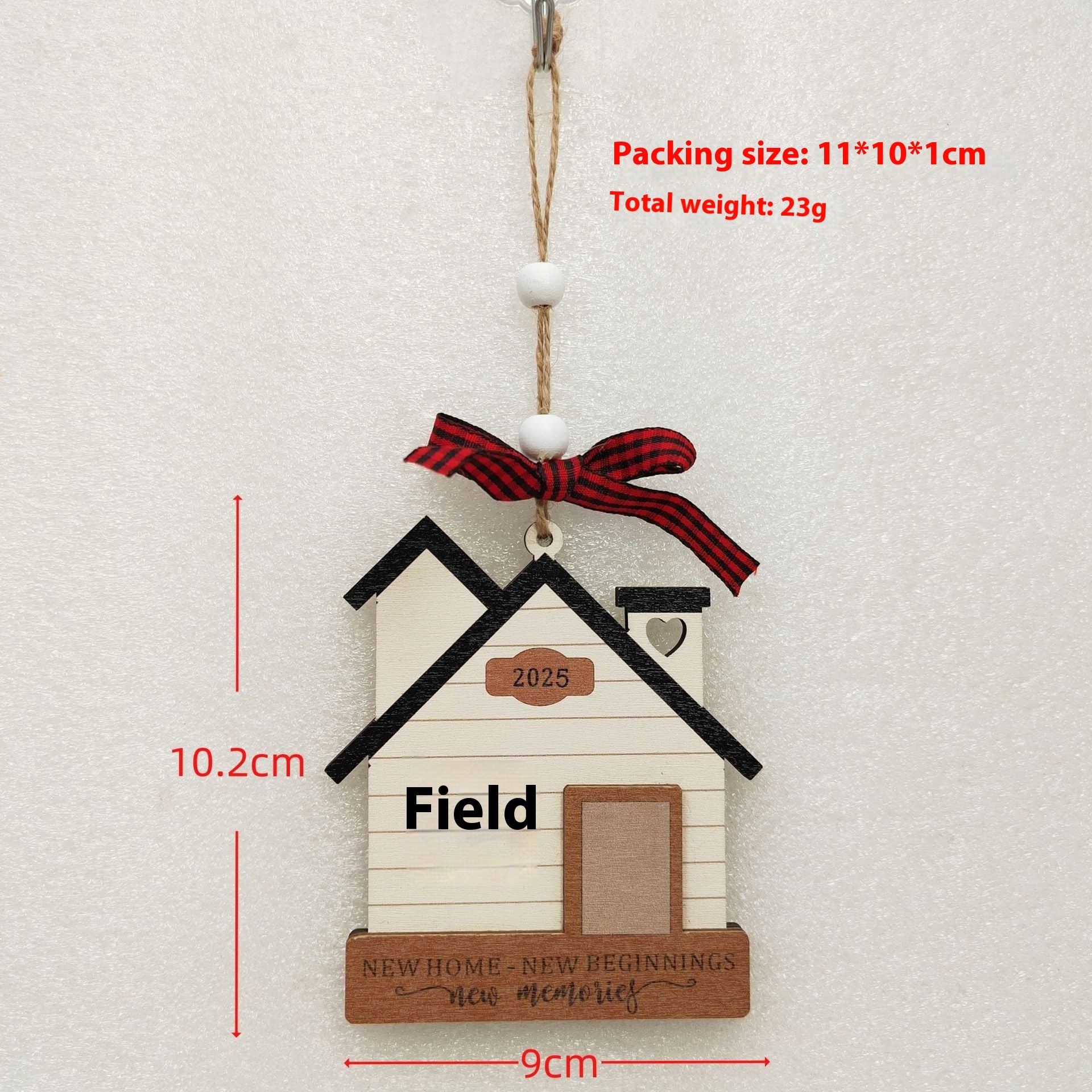Faith-inspired wooden pendant ornament showcasing warm holiday colors for tree display