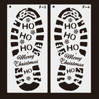 Assorted Christmas footprint templates arranged for creating festive holiday designs
