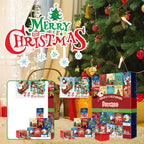 Christmas puzzle calendar with recyclable cardboard pieces ready for assembly by families
