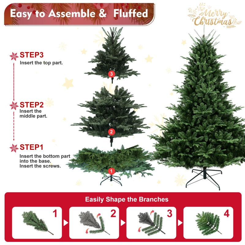 Undecorated green Christmas tree ready for holiday ornaments and decorations