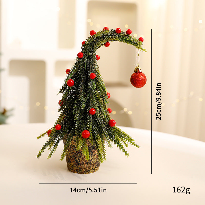 Tabletop red Christmas tree ornament for holiday decor
