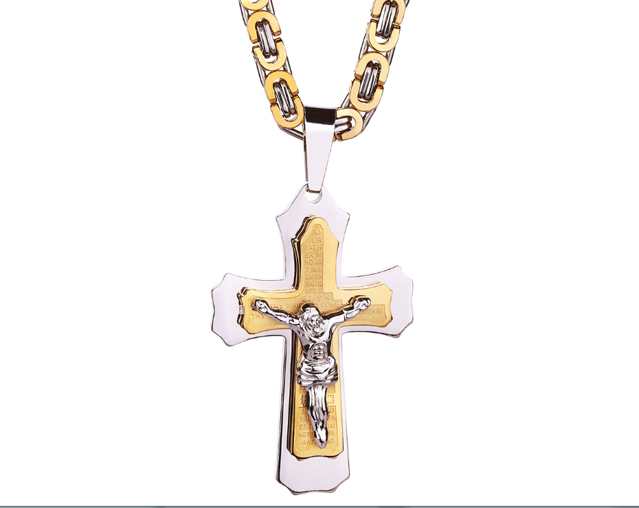 Faith jewelry cross pendant and chain detail