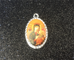 Sacred Heart Holy Family Pendant Necklace - Christian Jewelry