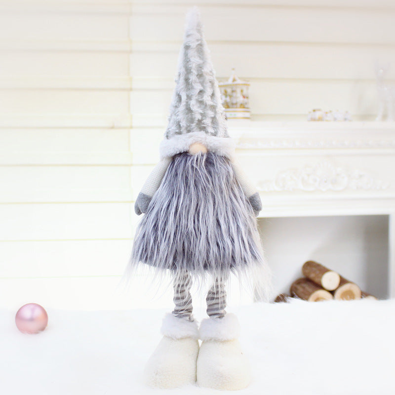 White faceless doll Christmas decoration plush toy
