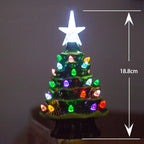 Christmas tree decorated with ceramic star lantern ornaments