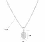 Gold and Silver-tone Mother Mary Medallion Pendant Necklace for Catholic Devotion