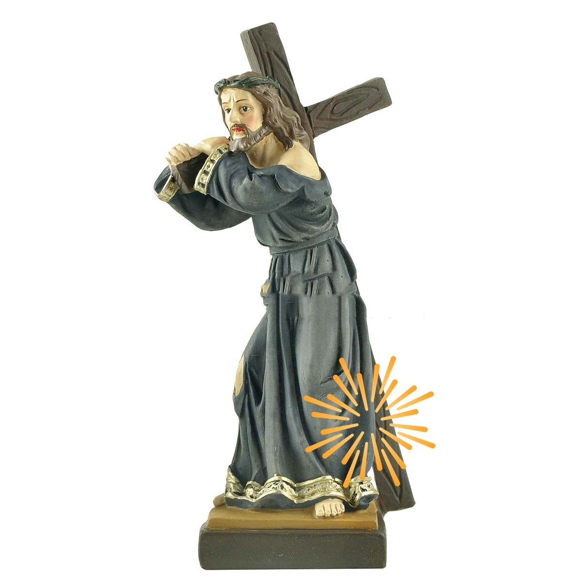 Close-up of Jesus resin figurine with clean, minimalist details