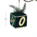 Flocked Dark Green Christmas Ball Ornament - Christian Jewelry