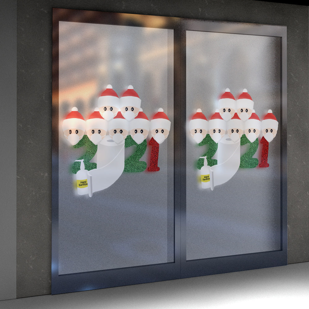 Advent season glass sticker with Christmas symbolism for faith homes