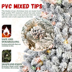 Flocked PVC Christmas tree detail showing branch fullness and light distribution