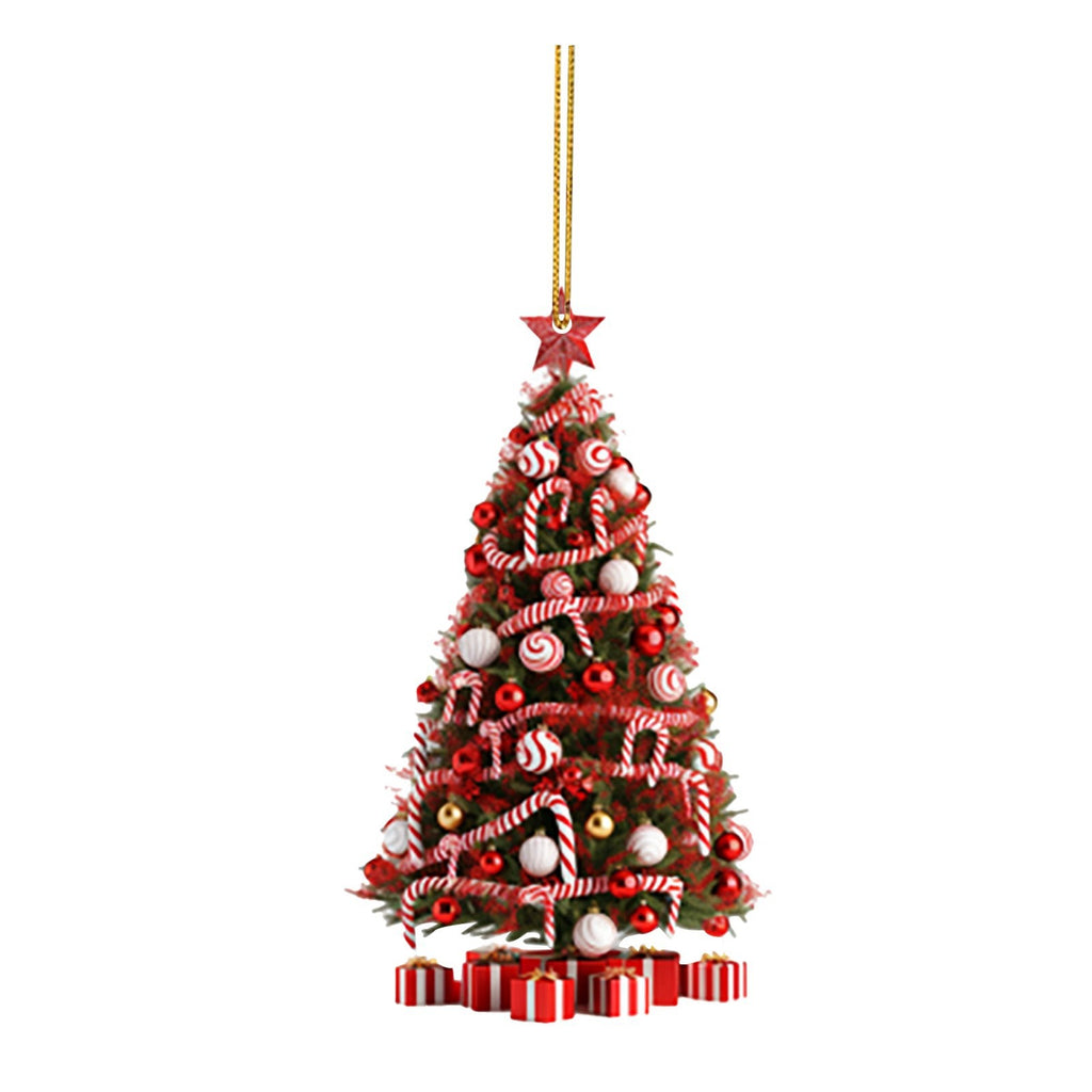 Assorted Christmas tree pendant decorations in multiple colors for holiday faith gifting