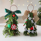 Set of mini Christmas tree ornaments in festive holiday colors