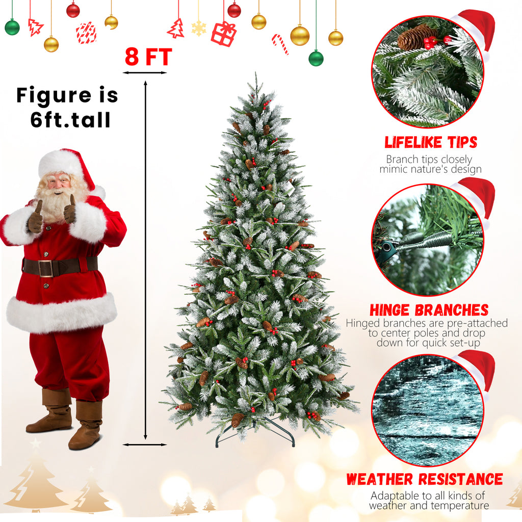 Christmas tree displaying warm lights and traditional holiday decorations