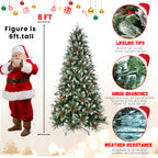 Christmas tree displaying warm lights and traditional holiday decorations