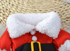 Festive Santa dog outfit with standing design for Christmas celebrations