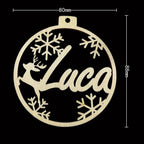 Rust natural wooden Christmas pendant for holiday tree display