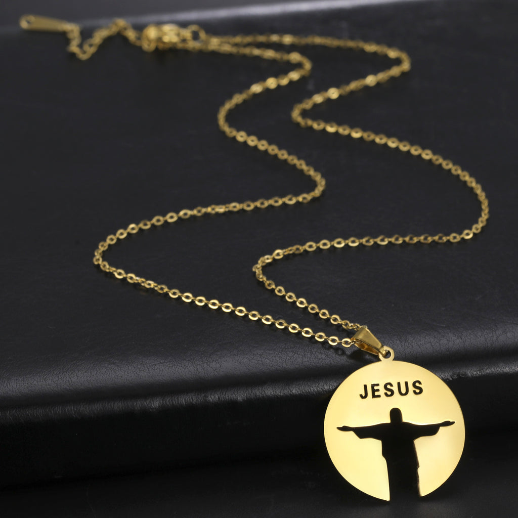 Jesus Silhouette Hollow Pendant Necklace - Christian Jewelry