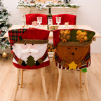 Cozy red fleece chair cover featuring whimsical holiday designs