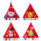 Festive Christmas hat hanging on decorated tree