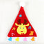 Red DIY Christmas hat on white background for holiday crafting