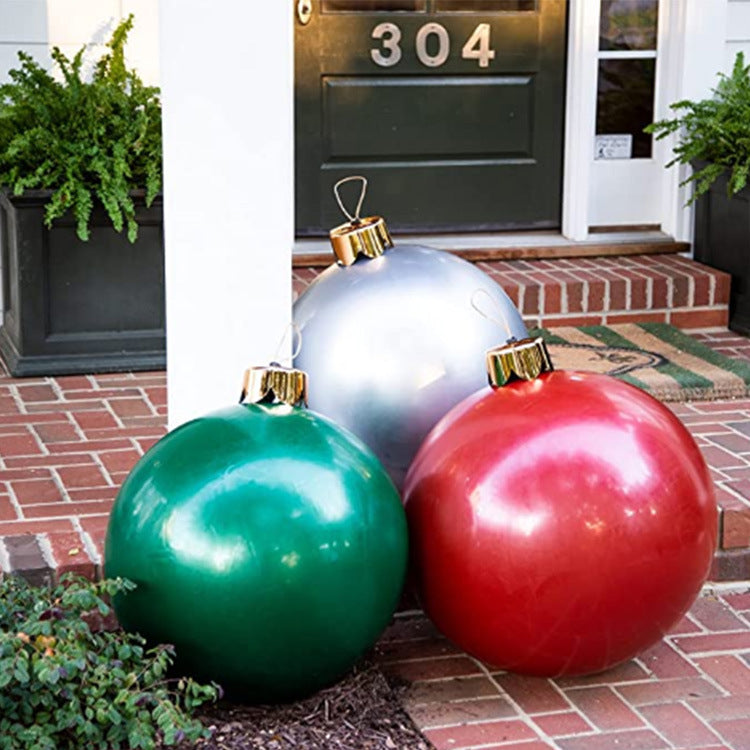 Silver Christmas ball ornament with seamless design