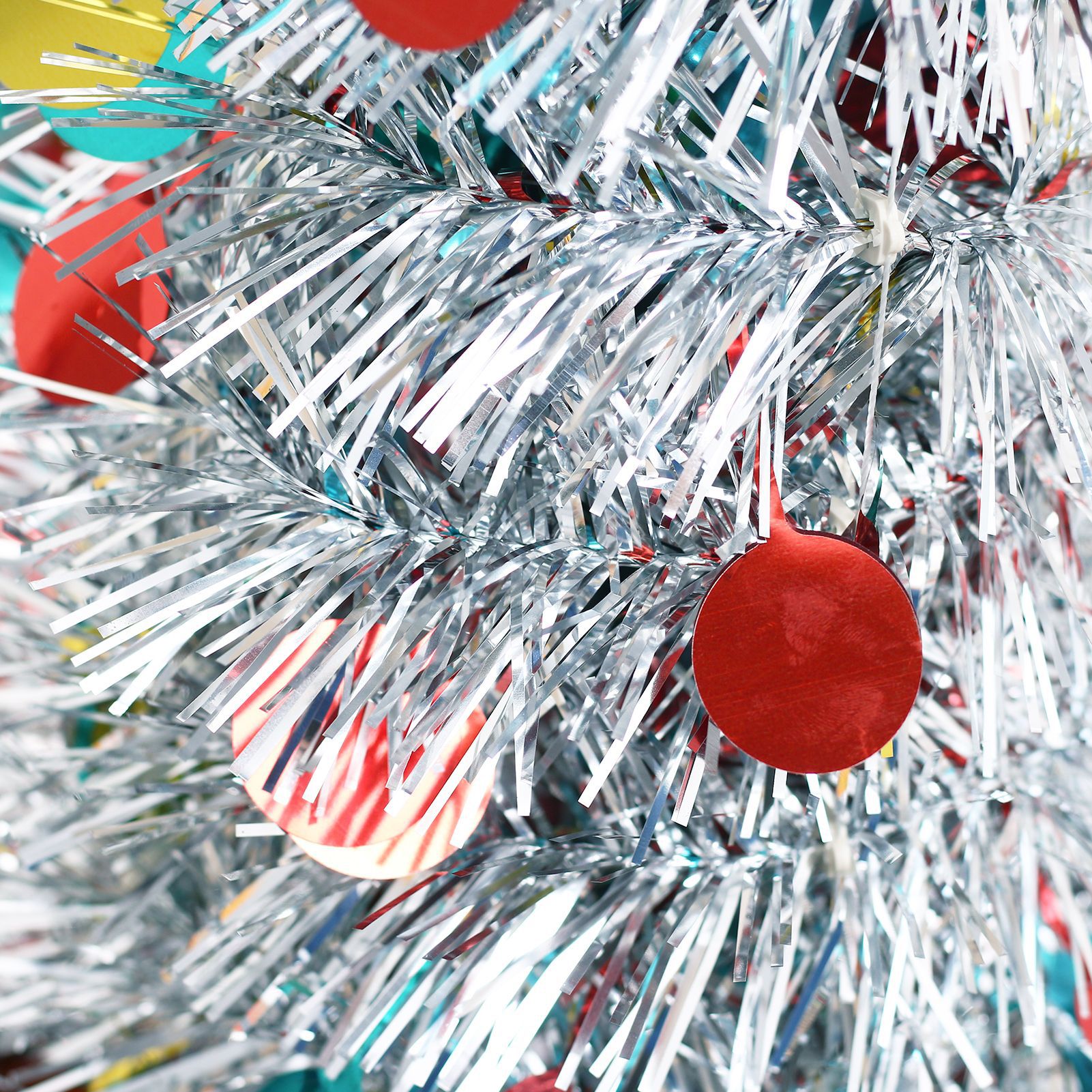Folding Christmas tree with ornaments ready for Christmas celebration